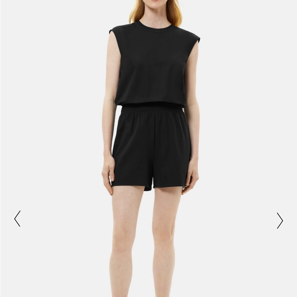 Dolman Sleeve Romper in Drapey Pique (Deep Navy)